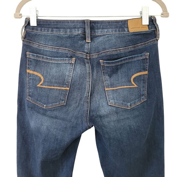 American Eagle 360° Ne(X)T Level Stretch Jeans Size 4 Short Distressed Denim - Picture 6 of 8